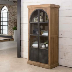 Vitrine en bois recyclé et métal Garance