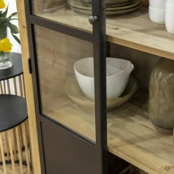 Vitrine en bois recyclé et métal Garance