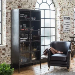 Vitrine en métal 2 portes Gabin