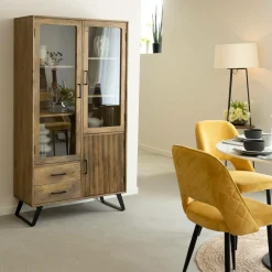 Vitrine Haute en bois de de manguier Joy