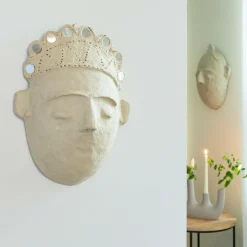 Masque avec couronne en papier mâché Antoine