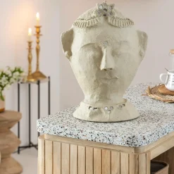 Sculpture buste femme en papier mâché Antoine