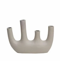 Vase beige 4 tiges en aluminium Dahlia