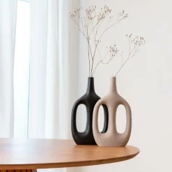 Vase soliflore noir en aluminium Pivoine